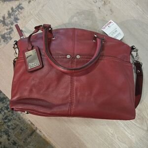 Vintage Tignanello Red Leather Shoulder Bag